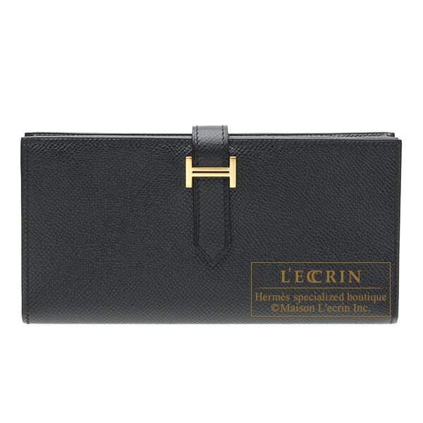 エルメス ベアンスフレ ブラック ヴォーエプソン ゴールド金具 HERMES Bearn Soufflet Black Epsom leather Gold hardware