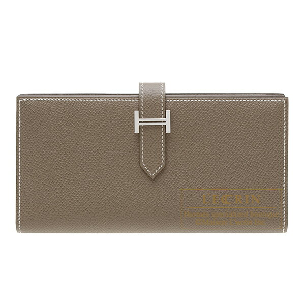 エルメス　ベアンスフレ　エトゥープ　ヴォーエプソン　シルバー金具　HERMES　Bearn Soufflet　Etoupe grey　Epsom leather　Silver hardware