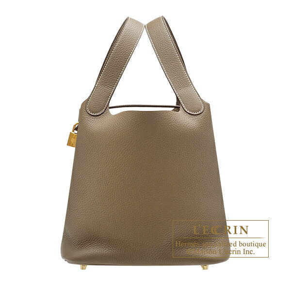 エルメス　ピコタンロック22/MM　エトゥープ　トリヨンクレマンス　ゴールド金具　HERMES　Picotin Lock bag 22/MM　Etoupe grey　Clemence leather　Gold hardware