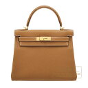 ケリー エルメス　ケリー28/内縫い　ゴールド　トゴ　ゴールド金具　HERMES　Kelly bag 28　Retourne　Gold　Togo leather　Gold hardware