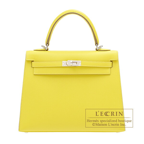 エルメス　ケリー25/外縫い　ライム　ヴォーエプソン　シルバー金具　HERMES　Kelly bag 25　Sellier　Lime　Epsom leather　Silver hardware