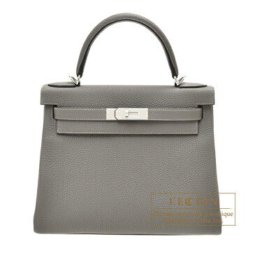 エルメス　ケリー28/内縫い　グリメイヤー　トゴ　シルバー金具　HERMES　Kelly bag 28　Retourne　Gris meyer　Togo leather　Silver hardware