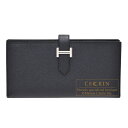 エルメス　ベアンスフレ　ブルーインディゴ　ヴォーエプソン　シルバー金具　HERMES　Bearn Soufflet　Blue indigo　Epsom leather　Silver hardware