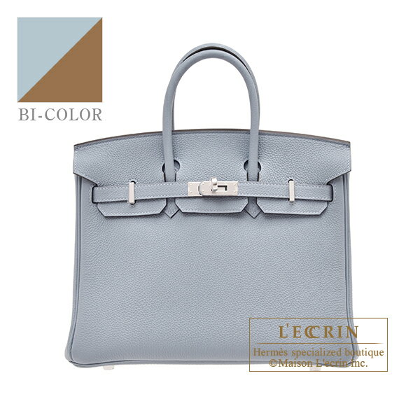 エルメス　バーキンヴェルソ25　ブルーラン/ベージュドゥワイマール　トゴ　シルバー金具　HERMES　Birkin Verso bag 25　Blue lin/Beige de weimar　Togo leather　Silver hardwareのサムネイル