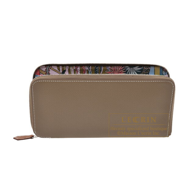エルメス　アザップ　シルクイン ロング　エトゥープ/モーヴシルベストル　ヴォーエプソン/シルク　シルバー金具　HERMES　Azap　Silk'In Long　Etoupe grey/Mauve sylvestre　Epsom leather/Silk　Silver hardware