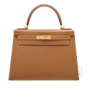 ケリー エルメス　ケリー28/外縫い　ゴールド　ヴォーエプソン　ゴールド金具　HERMES　Kelly bag 28　Sellier　Gold　Epsom leather　Gold hardware