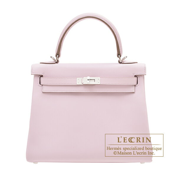 エルメス　ケリー25/内縫い　モーヴペール　スイフト　シルバー金具　HERMES　Kelly bag 25　Retourne　Mauve pale　Swift leather　Silver hardware