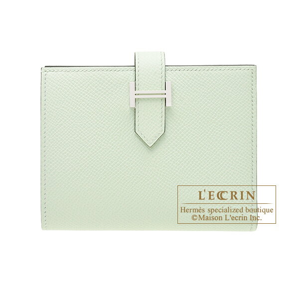 エルメス　ベアンコンパクト　ヴェールフィズ　ヴォーエプソン　シルバー金具　HERMES　Bearn compact wallet　Vert fizz　Epsom leather　Silver hardwareのサムネイル