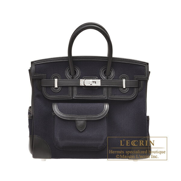 エルメス　バーキンカーゴ25　ブルーマリン/ブラック　キャンバス/スイフト　シルバー金具　HERMES　Birkin Cargo bag 25　Blue marine/Black　Canvas/Swift leather　Silver hardwareのサムネイル