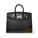 エルメス　バーキンセリエ25　ブラック　ボックスカーフ　シルバー金具　HERMES　Birkin Sellier bag 25　Black　Box calf leather　Silver hardware