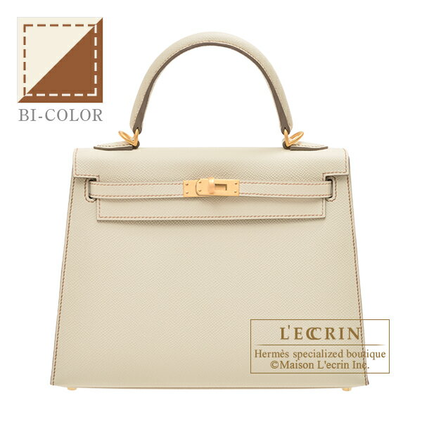 エルメス　パーソナルケリー25/外縫い　クレ/ゴールド　ヴォーエプソン　マットゴールド金具　HERMES　Personal Kelly bag 25　Sellier　Craie/Gold　Epsom leather　Matt gold hardware