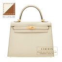 ケリー エルメス　パーソナルケリー25/外縫い　クレ/ゴールド　ヴォーエプソン　マットゴールド金具　HERMES　Personal Kelly bag 25　Sellier　Craie/Gold　Epsom leather　Matt gold hardware