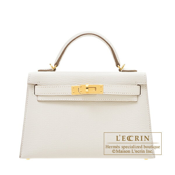 エルメス　ケリーミニ/外縫い　マッシュルーム　シェブルミゾル　ゴールド金具　HERMES　Kelly bag mini　Sellier　Mushroom　Chevre myzore goatskin　Gold hardware