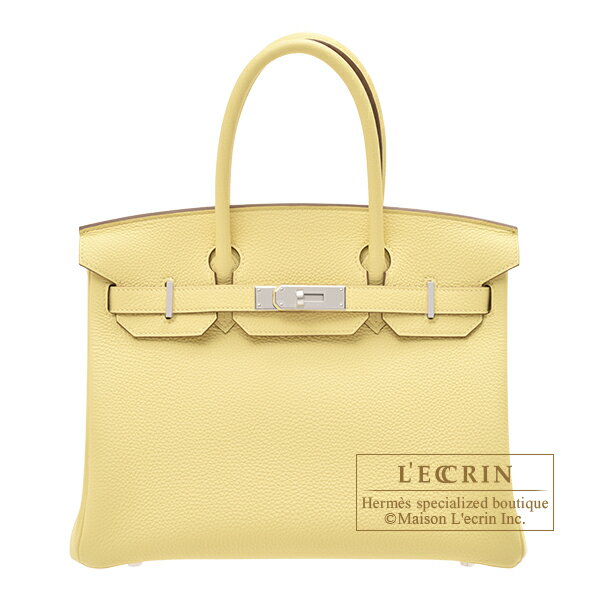 エルメス バーキン バッグ（レディース） エルメス　バーキン30　ジョーヌプッサン　トゴ　シルバー金具　HERMES　Birkin bag 30　Jaune poussin　Togo leather　Silver hardware