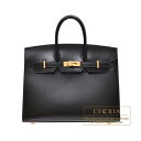 エルメス　バーキンセリエ25　ブラック　ボックスカーフ　ゴールド金具　HERMES　Birkin Sellier bag 25　Black　Box calf leather　Gold hardware