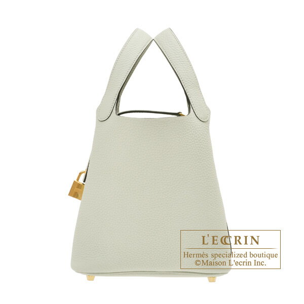 エルメス　ピコタンロック18/PM　グリネヴェ　トリヨンクレマンス　ゴールド金具　HERMES　Picotin Lock bag 18/PM　Gris neve　Clemence leather　Gold hardware