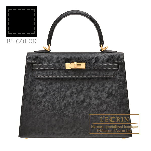 エルメス　パーソナルケリー25/外縫い　ブラック　ヴォーエプソン　マットゴールド金具　グレーステッチ　HERMES　Personal Kelly bag 25　Sellier　Black　Epsom leather　Matt gold hardware　Grey stitch