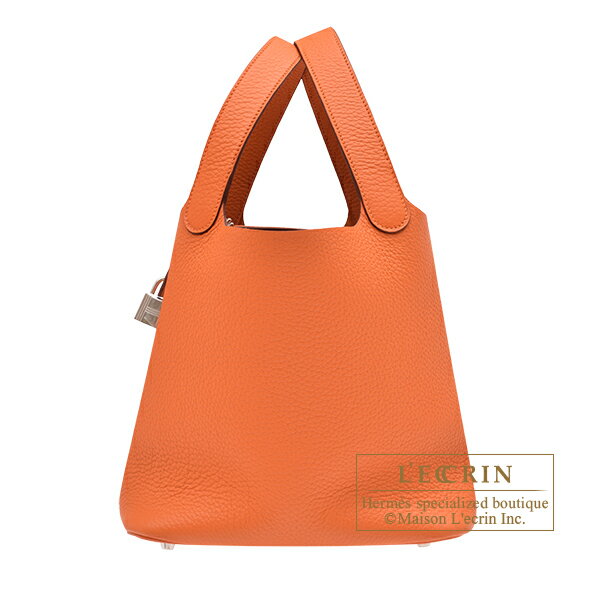 エルメス　ピコタンロック22/MM　オレンジ　トリヨンクレマンス　シルバー金具　HERMES　Picotin Lock bag 22/MM　Orange　Clemence leather　Silver hardware