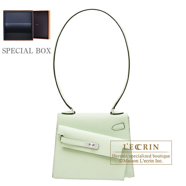 エルメス　ケリー無秩序 20/外縫い　ヴェールフィズ　ヴォーエプソン　シルバー金具　HERMES　Kelly en desordre 20　Sellier　Vert fizz　Epsom leather　Silver hardware