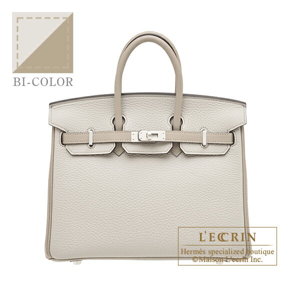 エルメス　パーソナルバーキン25　パールグレー/トゥルティエールグレー　トゴ　マットシルバー金具　グレーステッチ　HERMES　Personal Birkin bag 25　Pearl grey/Gris tourterelle　Togo leather　Matt silver hardware　Grey stitch