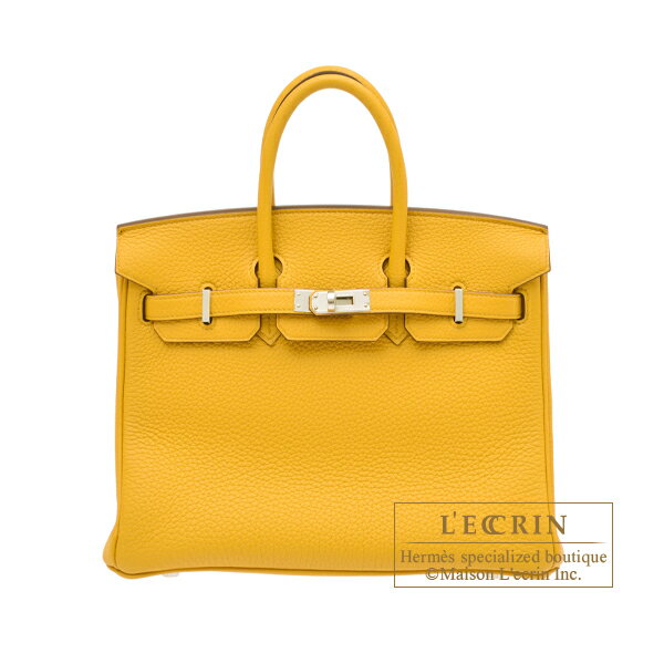 エルメス バーキン バッグ（レディース） エルメス　バーキン25　ジョーヌアンブル　トゴ　シルバー金具　HERMES　Birkin bag 25　Jaune ambre　Togo leather　Silver hardware