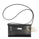 エルメス ケリーロング トゥーゴー ブラック ボックスカーフ シルバー金具 HERMES Kelly Long To Go Black Box calf lea...