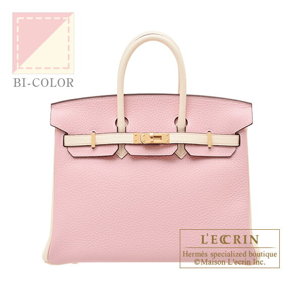 エルメス　パーソナルバーキン25　ローズサクラ/ナタ　トリヨンクレマンス　シャンパンゴールド金具　HERMES　Personal Birkin bag 25　Rose sakura/Nata　Clemence leather　Champagne gold hardware