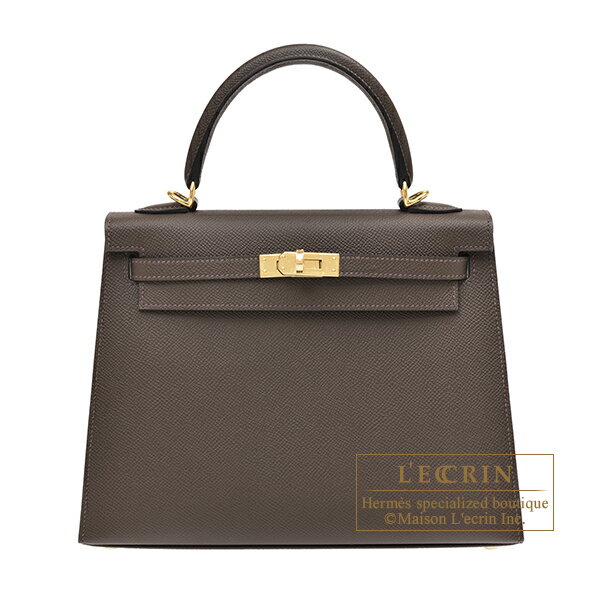 ケリー エルメス　ケリー25/外縫い　エコルセ　ヴォーエプソン　ゴールド金具　HERMES　Kelly bag 25　Sellier　Ecorce　Epsom leather　Gold hardware