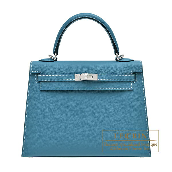 ケリー エルメス　ケリー25/外縫い　ニューブルージーン　ヴォーエプソン　シルバー金具　HERMES　Kelly bag 25　Sellier　New blue jean　Epsom leather　Silver hardware