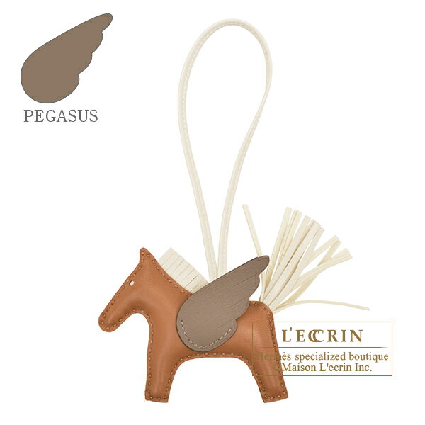 乐天商城 - エルメス　ロデオチャームペガサスPM　ゴールド/クレ/エトゥープ　アニョーミロ/スイフト　HERMES　Rodeo charm Pegasus PM　Gold/Craie/Etoupe grey　Agneau/Swift leather