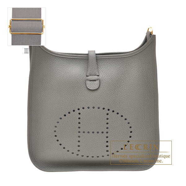 エルメス　エヴリントロワPM　グリメイヤー　トリヨンクレマンス　ゴールド金具　HERMES　Evelyne 3 bag PM　Gris meyer　Clemence leather　Gold hardware