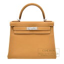 ケリー エルメス　ケリー28/内縫い　ナチュラルサブレ　トゴ　シルバー金具　HERMES　Kelly bag 28　Retourne　Natural sable　Togo leather　Silver hardware