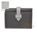 エルメス ベアンコンビネタッチ グラファイト/グリシマン ヴォーエプソン/クロコダイル アリゲーターマット シルバー金具 HERMES Bearn Conbin...