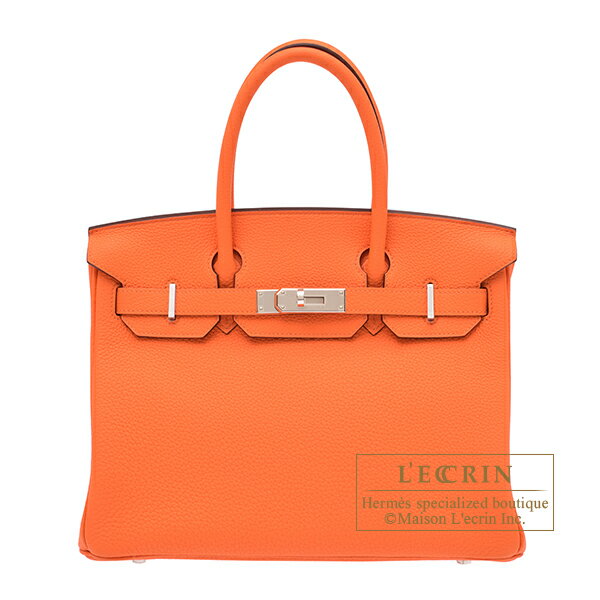 オレンジ エルメス　バーキン30　オレンジミニアン　トゴ　シルバー金具　HERMES　Birkin bag 30　Orange minium　Togo leather　Silver hardware