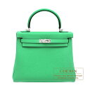 ケリー エルメス　ケリー25/内縫い　ヴェールコミック　トゴ　シルバー金具　HERMES　Kelly bag 25　Retourne　Vert comics　Togo leather　Silver hardware