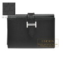 エルメス　ベアンコンビネタッチ　ブラック　ヴォーエプソン/クロコダイル　アリゲーター　シルバー金具　HERMES　Bearn Conbine Touch　Black　Epsom leather/Alligator　crocodile skin　Silver hardware