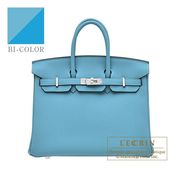 エルメス バーキン バッグ（レディース） エルメス　バーキンヴェルソ25　ブルーノール/ブルーフリーダ　トゴ　シルバー金具　HERMES　Birkin Verso bag 25　Blue du nord/Blue frida　Togo leather　Silver hardware