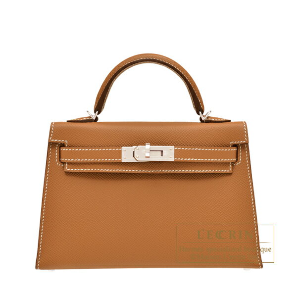 エルメス ケリーミニ/外縫い ゴールド ヴォーエプソン シルバー金具 HERMES Kelly bag mini Sellier Gold Epsom leather Silver hardware