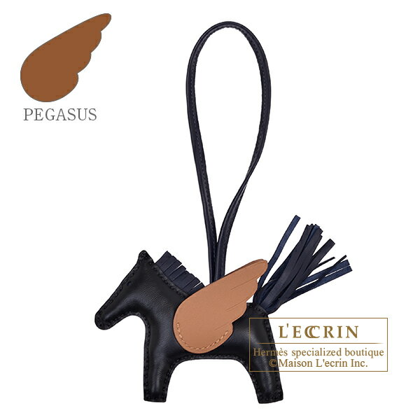 エルメス　ロデオチャームペガサスPM　ブラック/ブルーニュイ/ゴールド　アニョーミロ/スイフト　HERMES　Rodeo charm Pegasus PM　Black/Blue nuit/Gold　Agneau/Swift leatherのサムネイル