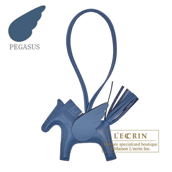Rakuten - エルメス　ロデオチャームペガサスPM　ブルータイ　アニョーミロ/スイフト　HERMES　Rodeo charm Pegasus PM　Blue tie　Agneau/Swift leather