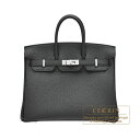 エルメス バーキン25 ブラック トゴ シルバー金具 HERMES Birkin bag 25 Black Togo leather Silver hardware(4)