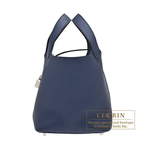 エルメス ピコタンロック18/PM ブルーネイビー トリヨンクレマンス シルバー金具 HERMES Picotin Lock bag 18/PM Blue navy Clemence leather Silver hardware
