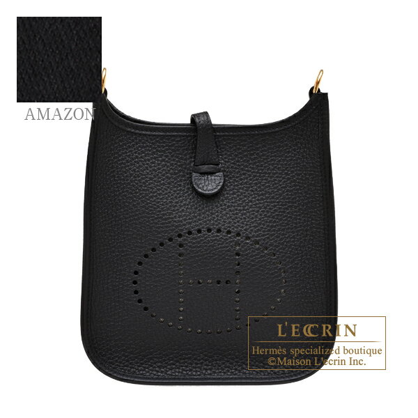 HERMES 31 - エルメス　エヴリンアマゾンTPM　ブラック　トリヨンクレマンス　ゴールド金具　バンドリエール111cm　HERMES　Evelyne Amazon bag TPM　Black　Clemence leather　Gold hardware　Bandouliere 111cm
