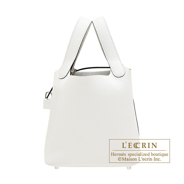エルメス　ピコタンロック18/PM　ホワイト　トリヨンクレマンス　シルバー金具　HERMES　Picotin Lock bag 18/PM　White　Clemence leather　Silver hardware