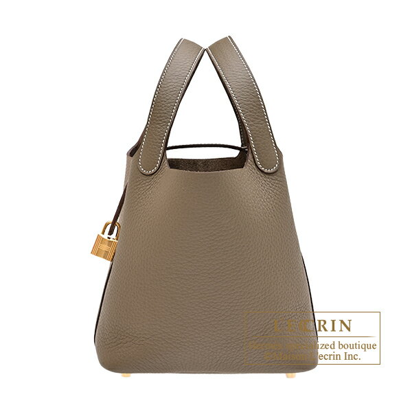 Rakuten - エルメス　ピコタンロック18/PM　エトゥープ　トリヨンクレマンス　ゴールド金具　HERMES　Picotin Lock bag 18/PM　Etoupe grey　Clemence leather　Gold hardware