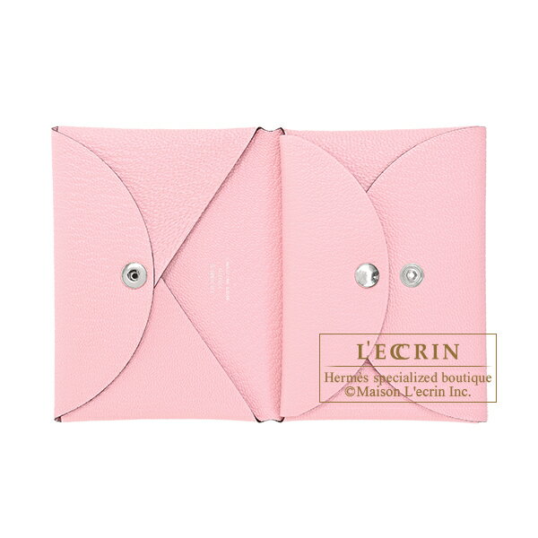 Rakuten - エルメス　カルヴィ デュオ　ローズサクラ　シェブルミゾル　シルバー金具　HERMES　Calvi Duo　Rose sakura　Chevre myzore goatskin　Silver hardware