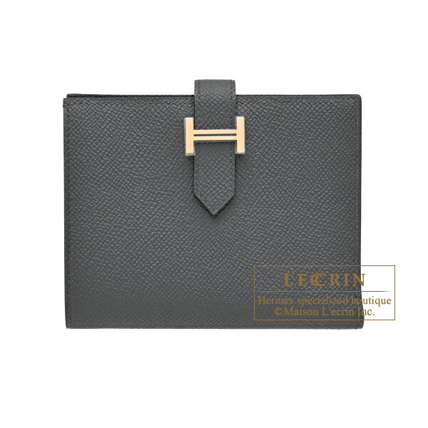 Rakuten - エルメス　ベアンコンパクト　グリミスティ　ヴォーエプソン　シャンパンゴールド金具　HERMES　Bearn compact wallet　Gris misty　Epsom leather　Champagne gold hardware