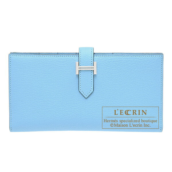 Rakuten - エルメス　ベアンスフレ　セレスト　シェブルミゾル　シルバー金具　HERMES　Bearn Soufflet　Celeste　Chevre myzore goatskin　Silver hardware