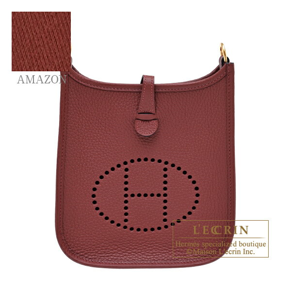 Rakuten - エルメス　エヴリンアマゾンTPM　ルージュアッシュ　トリヨンクレマンス　ゴールド金具　バンドリエール111cm　HERMES　Evelyne Amazon bag TPM　Rouge H　Clemence leather　Gold hardware　Bandouliere 111cm