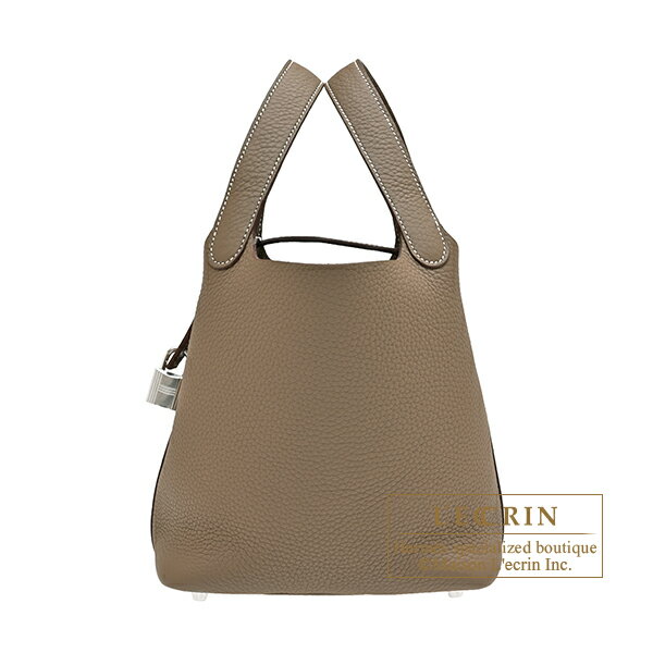 Rakuten - エルメス　ピコタンロック18/PM　エトゥープ　トリヨンクレマンス　シルバー金具　HERMES　Picotin Lock bag 18/PM　Etoupe grey　Clemence leather　Silver hardware